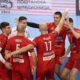 RADOST odbojkasa Radnickog na utakmici Superkupa Srbije protiv Partizana u Hali Sportova, Ruma 02.11.2025. godine Foto: Ivica Veselinov / MN PRESS ODBOJKA, VOLLEYBALL, SUPERKUP, RADNICKI KRAGUJEVAC, PARTIZAN