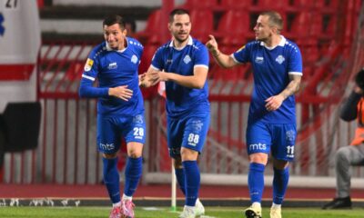 ALEKSANDAR PEJOVIC, DJORDJE JOVANOVIC, BORKO DURONJIC fudbaleri Radnika Surdulica na utakmici Superlige Prvenstva Srbije protiv Crvene zvezde na stadionu Rajka Mitica, Beograd, 02.11.2025. godine Foto: Marko Metlas Fudbal, Crvena zvezda, Superliga Prvenstvo Srbije, Radnik Surdulica