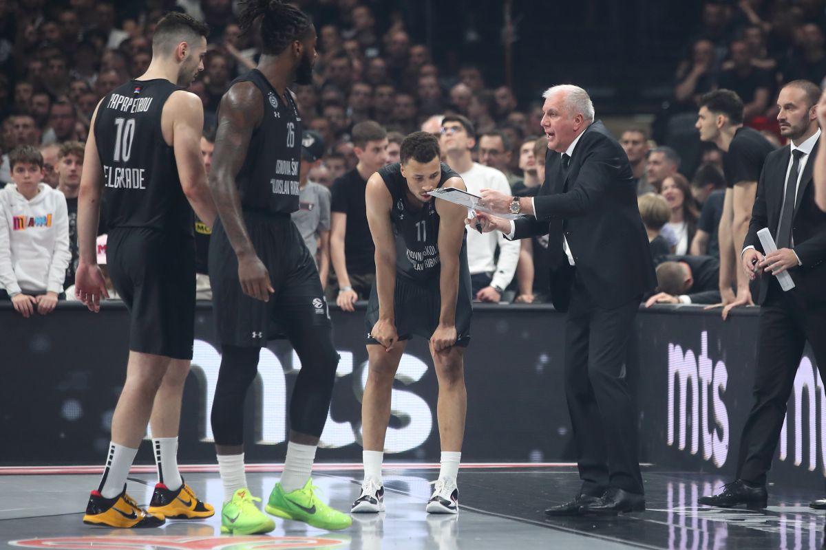 ZELIMIR OBRADOVIC ZELJKO trener kosarkasa Partizana na utakmici Evrolige protiv Reala Madrid u hali Stark Beogradska arena, Beograd 04.05.2023. godine Foto: Marko Metlas Kosarka, Partizan, Evroliga, Real Madrid