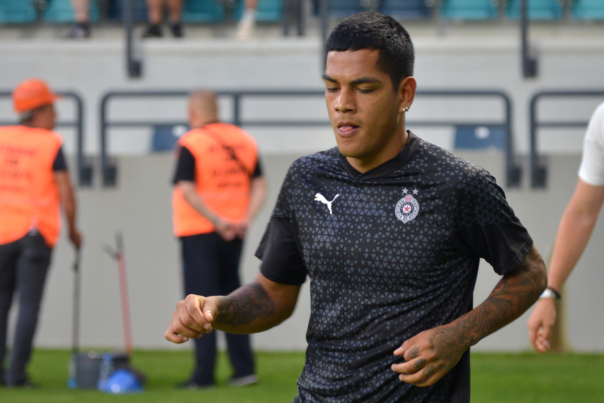 JOAO GRIMALDO Zoao Grimaldo fudbaler Partizana na utakmici Superlige Prvenstva Srbije protiv IMT na stadionu Kraljevica, Zajecar, 11.08.2024. godine Foto: MN press/dt Fudbal, Partizan, Superliga Prvenstvo Srbije, IMT