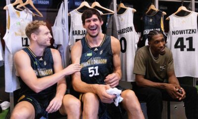 GORAN DRAGIC, oprostaj od aktivnog igranja kosarke, na utakmici Night of the Dragon, u hali Stozice. JAKA BLAZIC, BOBAN MARJANOVIC, JOSH RICHARDSON Dzos Ricardson Ljubljana, 24.08.2024. foto: MN Press / vp Kosarka, Slovenija, Noc Zmaja