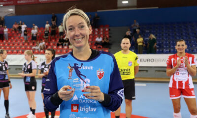 KARTINE LUNDE golman, rukometasica Crvene zvezde, MVP na prvenstvenoj utakmici protiv Mladosti NP, u hali na Banjici. Beograd, 12.09.2025. foto: MN Press /vm Rukomet, Crvena zvezda, Mladost