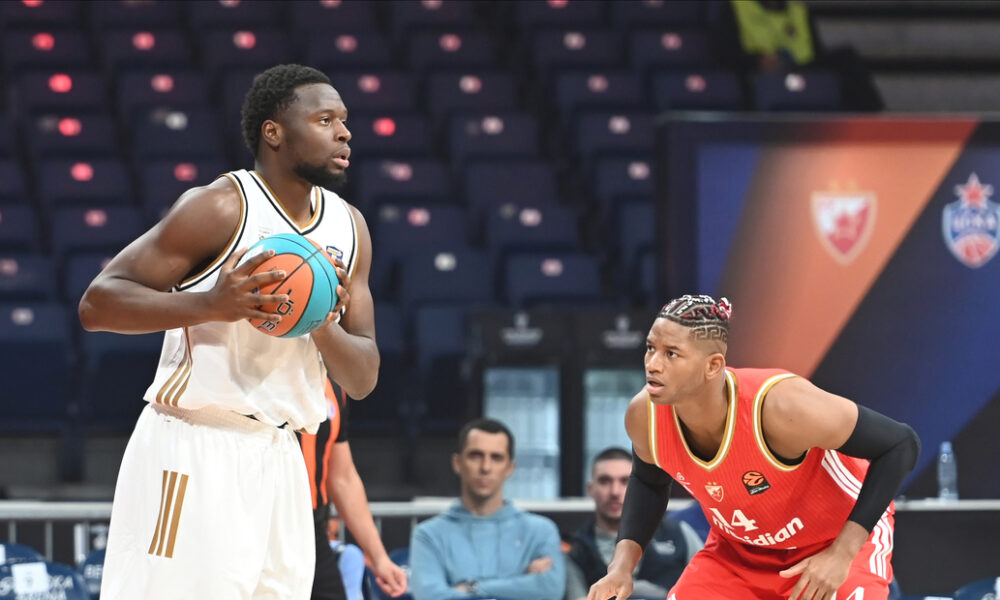 MFIOUNDU KABENGELE, kosarkas Dubaia, na utakmici VTB Lige Superkupa, protiv Crvene zvezde, u Beogradskoj areni. Beograd, 25.09.2025. foto: Nebojsa Parausic Kosarka, VTB Super kup, Crvena zvezda, Dubai