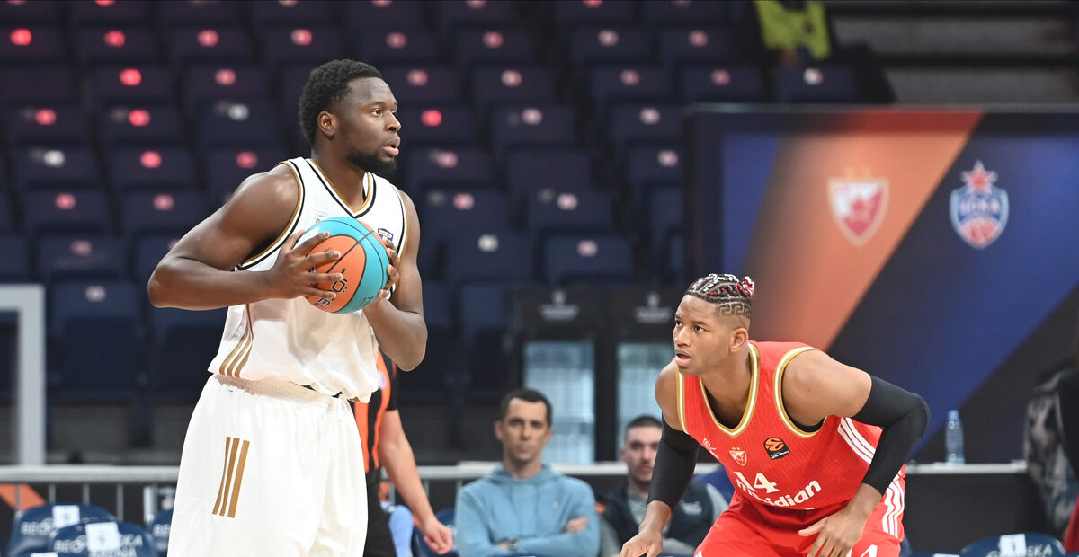 MFIOUNDU KABENGELE, kosarkas Dubaia, na utakmici VTB Lige Superkupa, protiv Crvene zvezde, u Beogradskoj areni. Beograd, 25.09.2025. foto: Nebojsa Parausic Kosarka, VTB Super kup, Crvena zvezda, Dubai