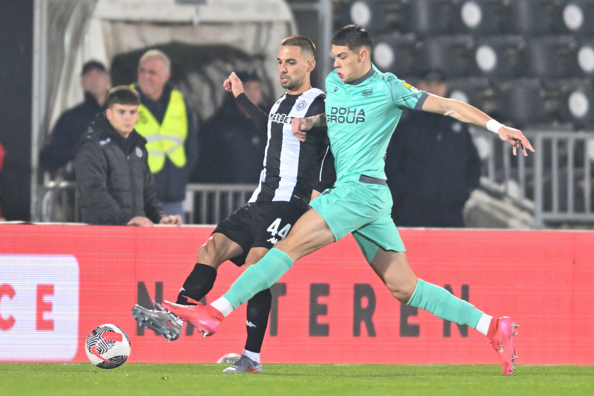 STEFAN MILIC fudbaler Partizana na utakmici Superlige Prvenstva Srbije protiv Novog Pazara na stadionu Partizana, Beograd 09.11.2025. godine Foto: Marko Metlas Fudbal, Partizan, Superliga Prvenstvo Srbije, Novi Pazar
