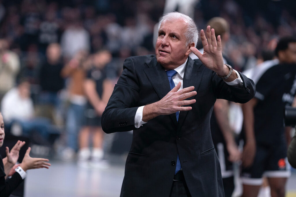 ZELJKO OBRADOVIC, trener kosarkasa Partizana, na utakmici Evrolige protiv Monaka, u hali Beogradska arena. Beograd, 11.11.2025. foto: MN Press / ds Kosarka, Euroleague, Partizan, Monako