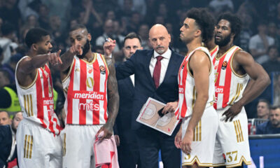 SASA OBRADOVIC trener kosarkasa Crvene zvezde na utakmici Evrolige protiv Partizana u hali Beogradska arena, Beograd 12.12.2025. godine Foto: Marko Metlas Kosarka, Partizan, Evroliga, Crvena zvezda