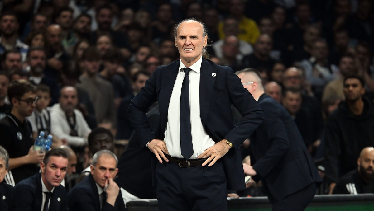 DUSKO IVANOVIC, trener kosarkasa Virtusa, na utakmici Evrolige protiv Partizana, u Beogradskoj areni. Beograd, 17.12.2025. foto: Nebojsa Parausic Kosarka, Euroleague, Partizan, Virtus