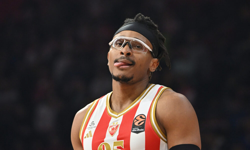 CHIMA MONEKE Cima Moneke kosarkas Crvene zvezde na utakmici Evrolige protiv Virtusa Bolonja u hali Beogradska arena, Beograd 19.12.2025. godine Foto: Marko Metlas Kosarka, Crvena zvezda, Evroliga, Virtus Bolonja