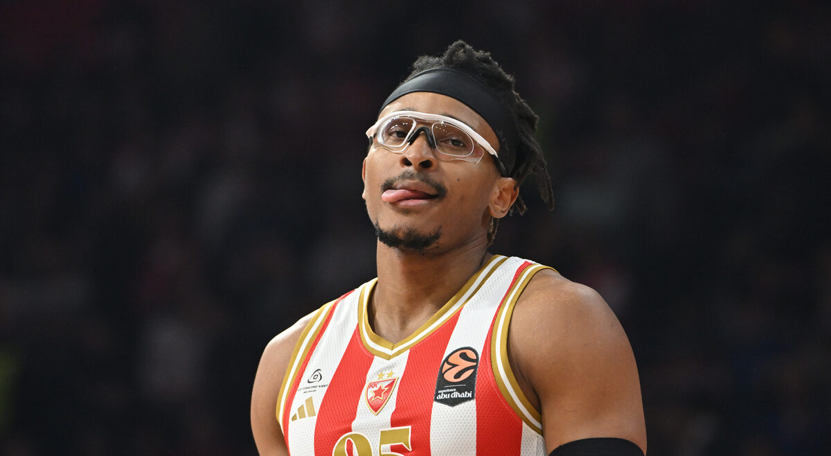 CHIMA MONEKE Cima Moneke kosarkas Crvene zvezde na utakmici Evrolige protiv Virtusa Bolonja u hali Beogradska arena, Beograd 19.12.2025. godine Foto: Marko Metlas Kosarka, Crvena zvezda, Evroliga, Virtus Bolonja