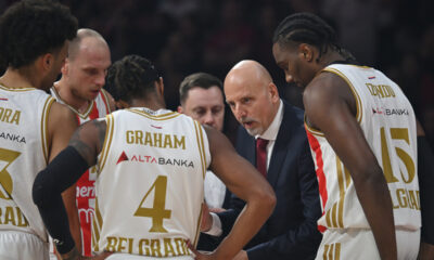 SASA OBRADOVIC trener kosarkasa Crvene zvezde na utakmici Evrolige protiv Virtusa Bolonja u hali Beogradska arena, Beograd 19.12.2025. godine Foto: Marko Metlas Kosarka, Crvena zvezda, Evroliga, Virtus Bolonja