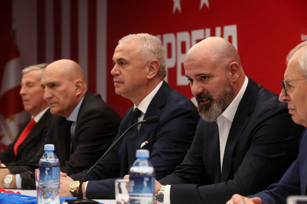 ZVEZDAN TERZIC direktor i DEJAN STANKOVIC novi trener fudbalera Crvene zvezde predstavljanje na stadionu Rajka Mitica, Beograd, 22.12.2025. godine Foto: MN PRESS Fudbal, Crvena zvezda