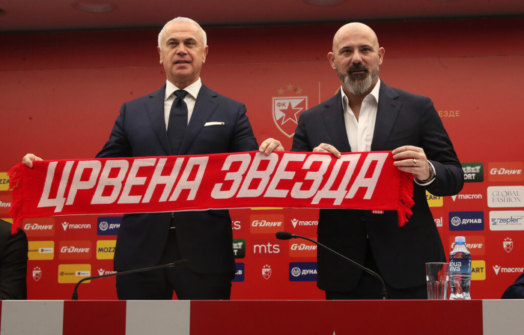ZVEZDAN TERZIC direktor i DEJAN STANKOVIC novi trener fudbalera Crvene zvezde predstavljanje na stadionu Rajka Mitica, Beograd, 22.12.2025. godine Foto: MN PRESS Fudbal, Crvena zvezda