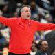 Toronto Raptors head coach Darko Rajakovic gestures during the second half of an NBA basketball game against the Washington Wizards, Friday, Dec. 26, 2025, in Washington. (AP Photo/Nick Wass)