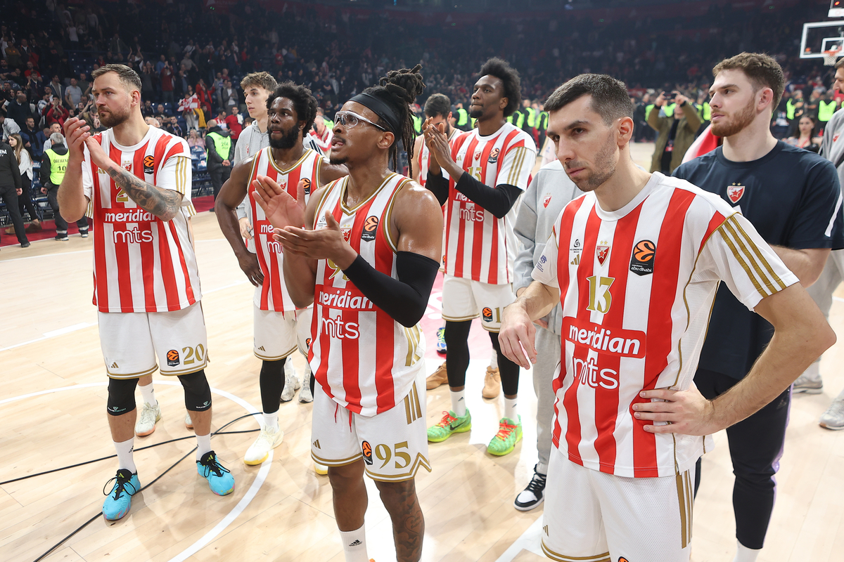 kosarkas Crvene Zvezde na utakmici Evrolige protiv Barselone u hali Beogradska Arena, Beograd 05.12.2025. godine Foto: Ivica Veselinov / MN PRESS KOSARKA, BASKETBALL, EVROLIGA, EUROLEAGUE, CRVENA ZVEZDA, BARCELONA, BARSELONA