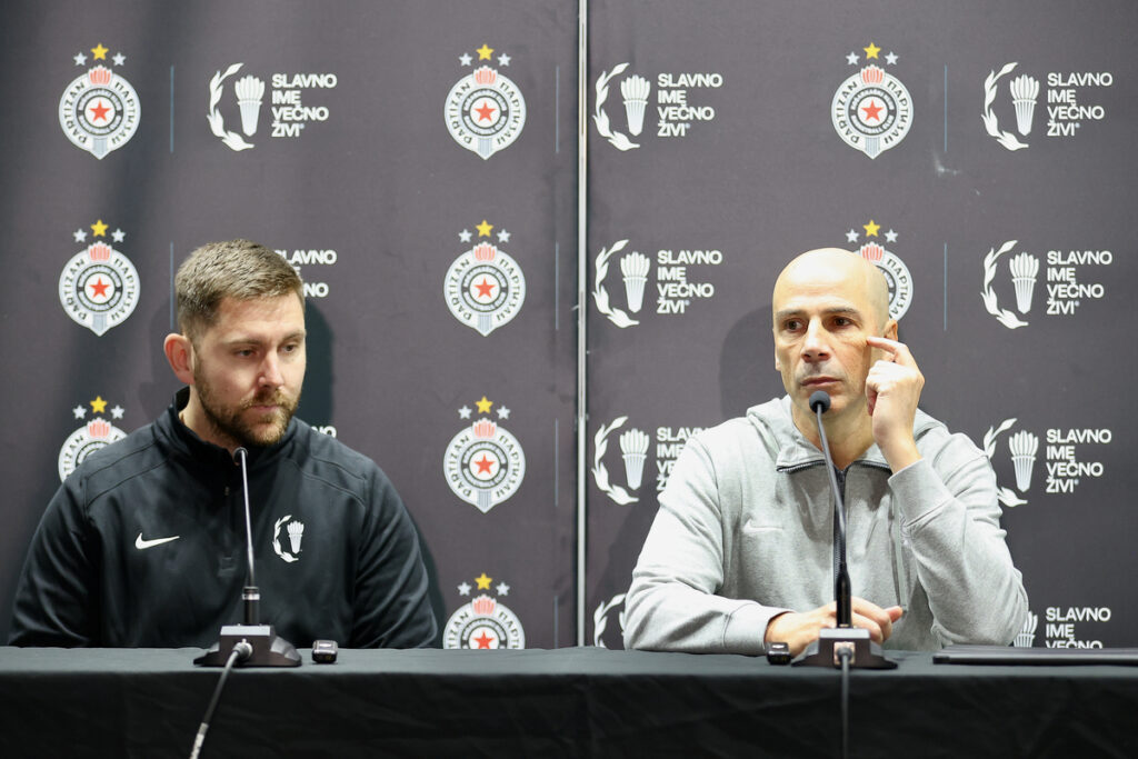 Trener Partizana na konferenciji za medije u hali Beogradska Arena, Beograd 25.12.2025. godine Foto: Ivica Veselinov / MN PRESS KOSARKA, BASKETBALL, KK PARTIZAN, KONFERENCIJA, PROMOCIJA