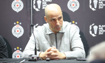 Trener Partizana na konferenciji za medije u hali Beogradska Arena, Beograd 25.12.2025. godine Foto: Ivica Veselinov / MN PRESS KOSARKA, BASKETBALL, KK PARTIZAN, KONFERENCIJA, PROMOCIJA