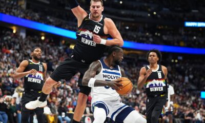 Nikola Jokić i Pejton Votson na meču protiv Minesote