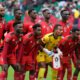 Sudan's players pose for the team picture before the Africa Cup of Nations group E soccer match between Algeria and Sudan in Rabat, Morocco, Wednesday, Dec. 24, 2025. (AP Photo/Mosa'ab Elshamy)