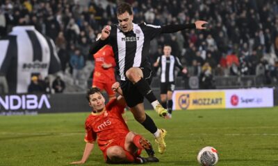 fudbaler Partizana na utakmici Superlige Prvenstva Srbije protiv Napretka Krusevac na stadionu Partizana, Beograd 13.12.2025. godine Foto: Marko Metlas Fudbal, Partizan, Superliga Prvenstvo Srbije, Napredak Krusevac
