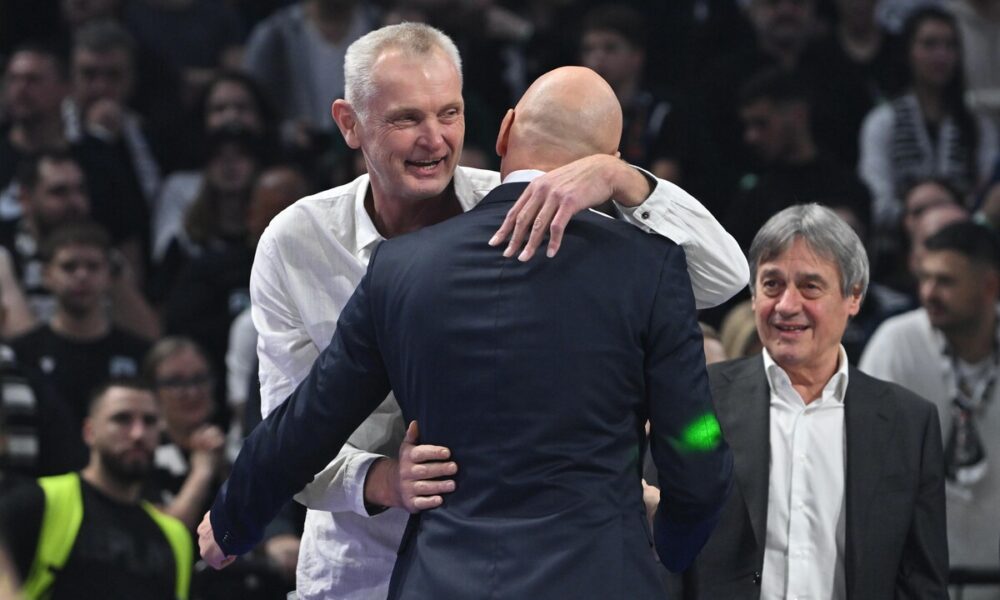 Žarko Paspalj sportski direktor Partizana na utakmici Evrolige protiv Crvene zvezde u hali Beogradska arena, Beograd 12.12.2025. godine Foto: Marko Metlas Kosarka, Partizan, Evroliga, Crvena zvezda