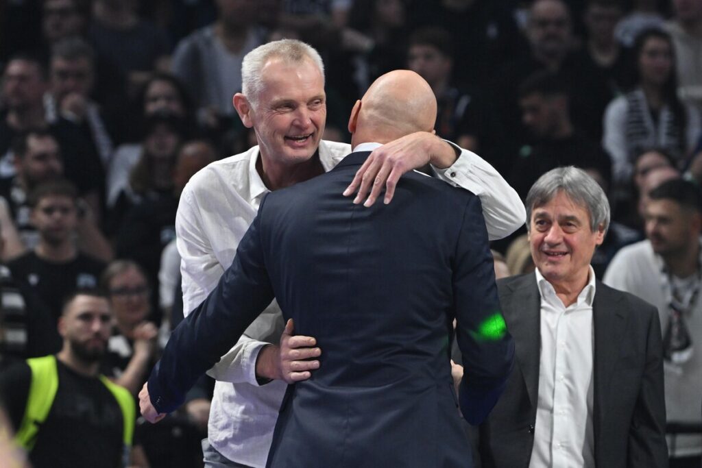 Žarko Paspalj sportski direktor Partizana na utakmici Evrolige protiv Crvene zvezde u hali Beogradska arena, Beograd 12.12.2025. godine Foto: Marko Metlas Kosarka, Partizan, Evroliga, Crvena zvezda