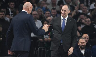 Trener Partizana na utakmici Evrolige protiv Crvene zvezde u hali Beogradska arena, Beograd 12.12.2025. godine Foto: Marko Metlas Kosarka, Partizan, Evroliga, Crvena zvezda