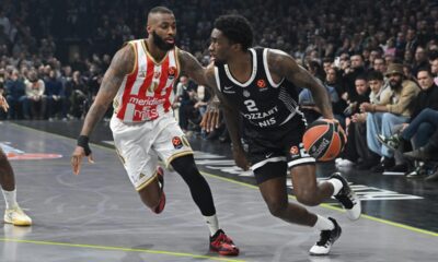 kosarkas Partizana na utakmici Evrolige protiv Crvene zvezde u hali Beogradska arena, Beograd 12.12.2025. godine Foto: Marko Metlas Kosarka, Partizan, Evroliga, Crvena zvezda