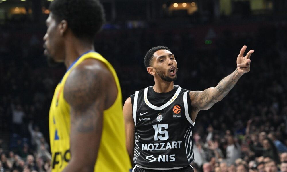 kosarkas Partizana na utakmici Evrolige protiv Makabija Tel Aviv u hali Beogradska arena, Beograd 26.12.2025. godine Foto: Marko Metlas Kosarka, Partizan, Evroliga, Makabi Tel Aviv