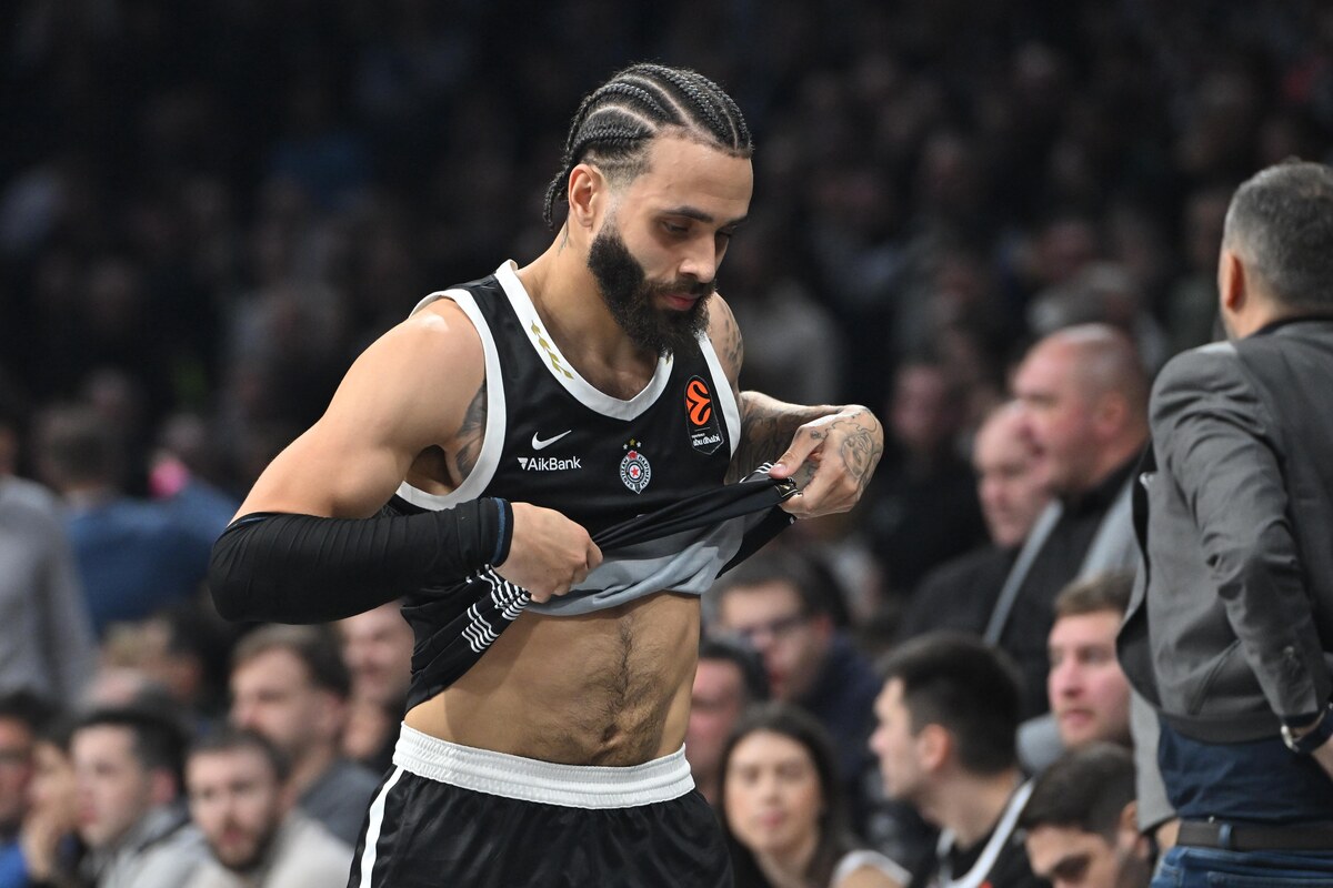 kosarkas Partizana na utakmici Evrolige protiv Makabija Tel Aviv u hali Beogradska arena, Beograd 26.12.2025. godine Foto: Marko Metlas Kosarka, Partizan, Evroliga, Makabi Tel Aviv
