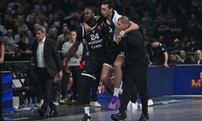 kosarkas Partizana na utakmici Evrolige protiv Bajerna Minhen u hali Beogradska arena, Beograd 04.12.2025. godine Foto: Marko Metlas Kosarka, Partizan, Evroliga, Bajern Minhen
