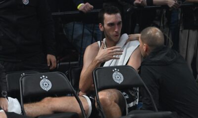 kosarkas Partizana na utakmici Evrolige protiv Bajerna Minhen u hali Beogradska arena, Beograd 04.12.2025. godine Foto: Marko Metlas Kosarka, Partizan, Evroliga, Bajern Minhen