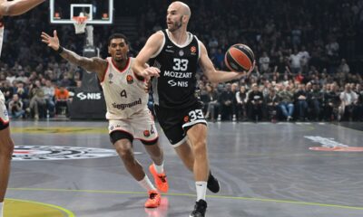 kosarkas Partizana na utakmici Evrolige protiv Bajerna Minhen u hali Beogradska arena, Beograd 04.12.2025. godine Foto: Marko Metlas Kosarka, Partizan, Evroliga, Bajern Minhen