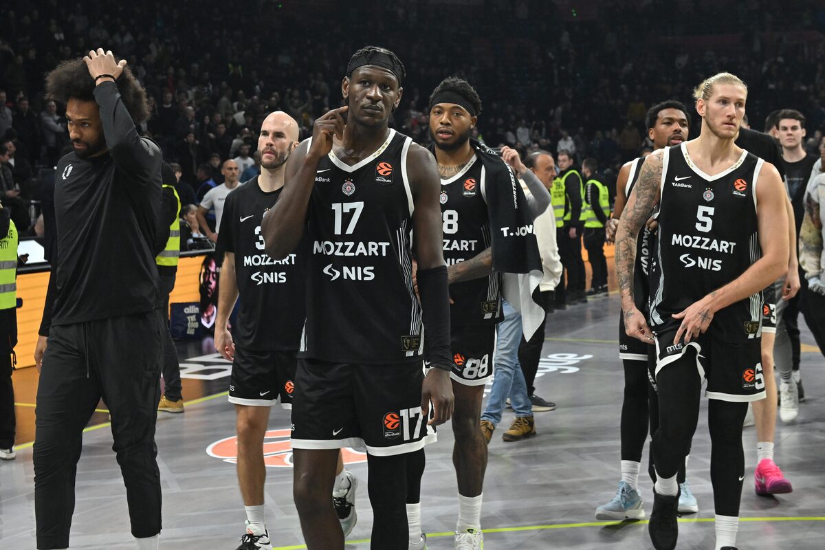 kosarkas Partizana na utakmici Evrolige protiv Makabija Tel Aviv u hali Beogradska arena, Beograd 26.12.2025. godine Foto: Marko Metlas Kosarka, Partizan, Evroliga, Makabi Tel Aviv