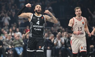 kosarkas Partizana na utakmici Evrolige protiv Bajerna Minhen u hali Beogradska arena, Beograd 04.12.2025. godine Foto: Marko Metlas Kosarka, Partizan, Evroliga, Bajern Minhen