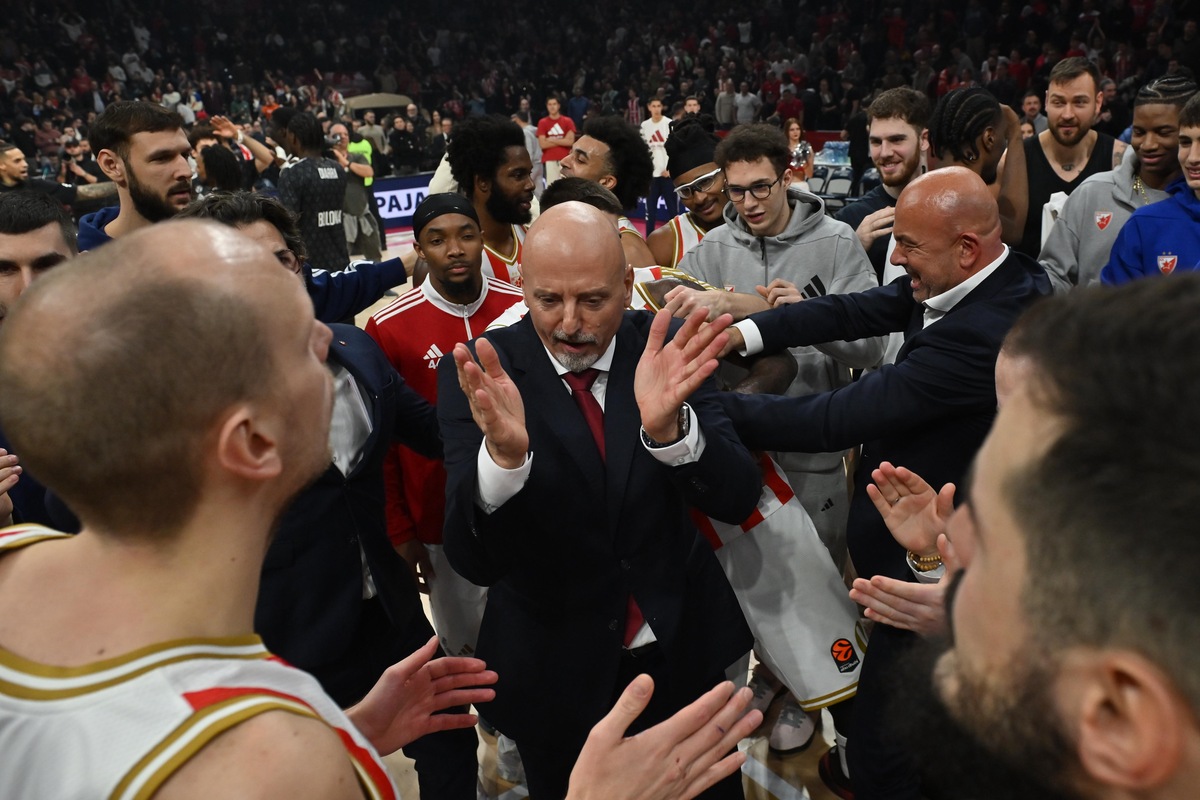 kosarkas Crvene zvezde na utakmici Evrolige protiv Virtusa Bolonja u hali Beogradska arena, Beograd 19.12.2025. godine Foto: Marko Metlas Kosarka, Crvena zvezda, Evroliga, Virtus Bolonja