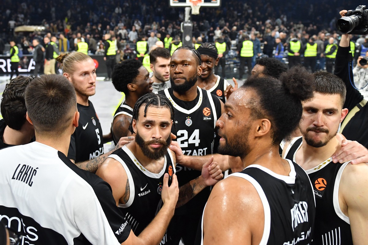 kosarkas Partizana na utakmici Evrolige protiv Bajerna Minhen u hali Beogradska arena, Beograd 04.12.2025. godine Foto: Marko Metlas Kosarka, Partizan, Evroliga, Bajern Minhen