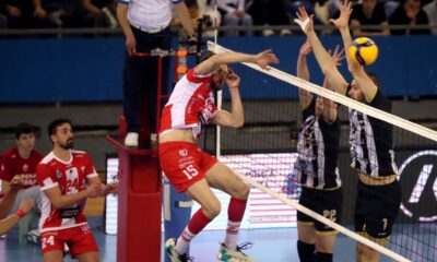 ALEKSANDAR STEFANOVIC, odbojkas Crvene zvezde, na utakmici Prvenstva Srbije protiv Partizana, u hali Banjica. Beograd, 04.04.2025. foto: MN Press / vm Odbojka, Partizan, Prvenstvo Srbije, Crvena zvezda