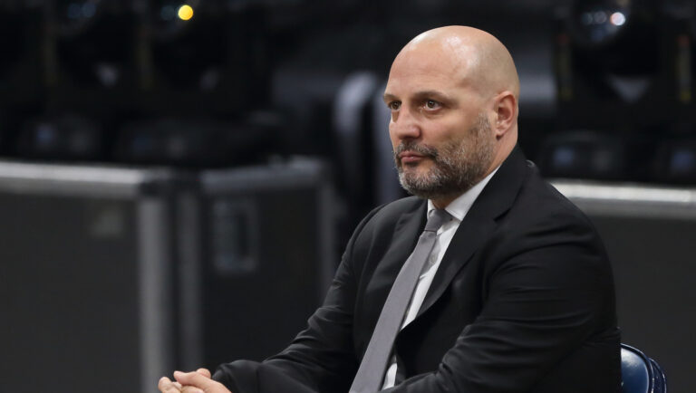 ALEKSANDAR DJORDJEVIC SASA trener kosarkasa Virtusa Bolonja na utakmici ULEB Evrokupa protiv Partizana u hali Stark Beogradska arena, Beograd 08.01.2020. godine Foto: Marko Metlas Kosarka, Partizan, ULEB Evrokup, Virtus Bolonja