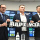 PREDRAG MIJATOVIC, SRDJAN BLAGOJEVIC, DANKO LAZOVIC, na promociji trenera u FK Partizan, na stadionu JNA. Beograd, 08.01.2025. foto: Nebojsa Parausic Fudbal, Partizan