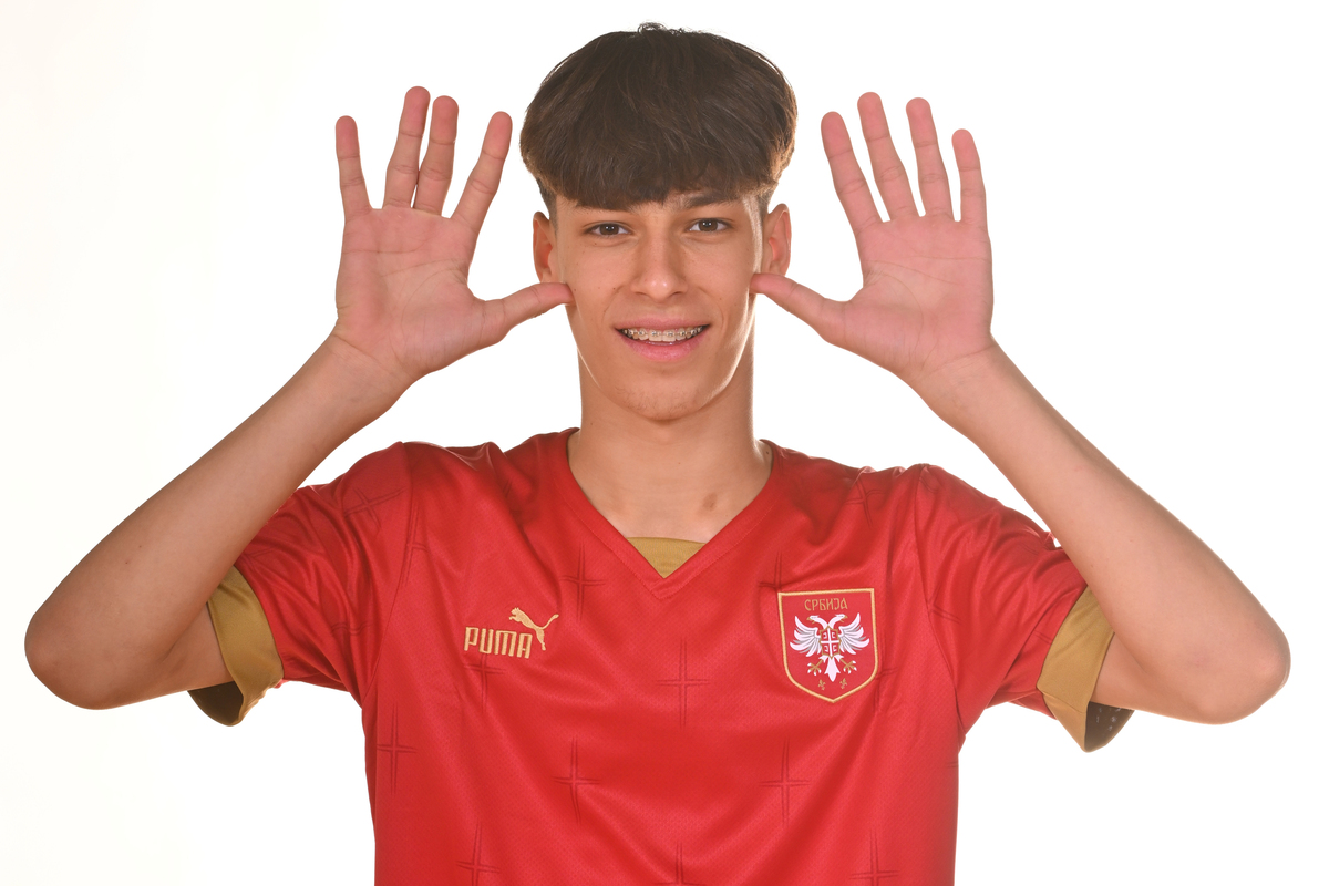 DUSAN JOVANOVIC fudbaler U17 reprezentacije Srbije u sportskom centru FSS, Stara Pazova 05.03.2025. godine Foto: Marko Metlas Fudbal, Srbija U17