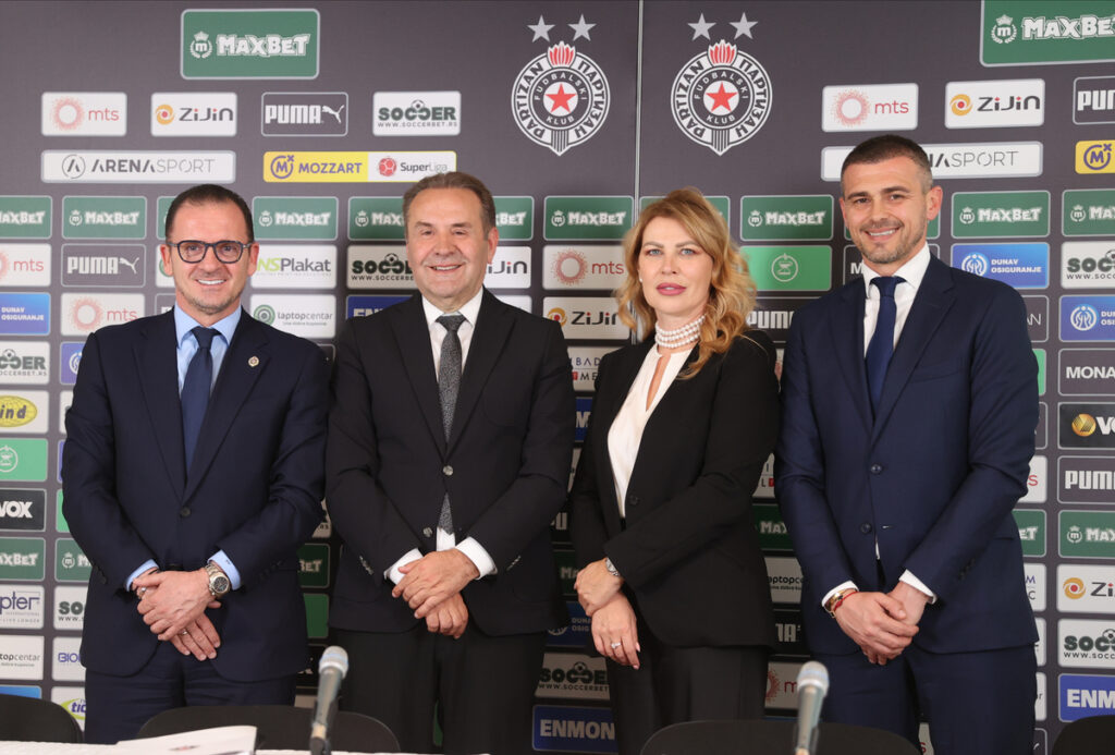 FK Partizan, press konferencija u SC Teleoptik, Zemunelo. PREDRAG MIJATOVIC, RASIM LJAJIC, MILKA FORCAN, DANKO LAZOVIC Beograd, 02.06.2025. foto: MN Press / mr
