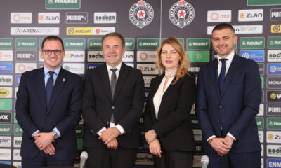 FK Partizan, press konferencija u SC Teleoptik, Zemunelo. PREDRAG MIJATOVIC, RASIM LJAJIC, MILKA FORCAN, DANKO LAZOVIC Beograd, 02.06.2025. foto: MN Press / mr