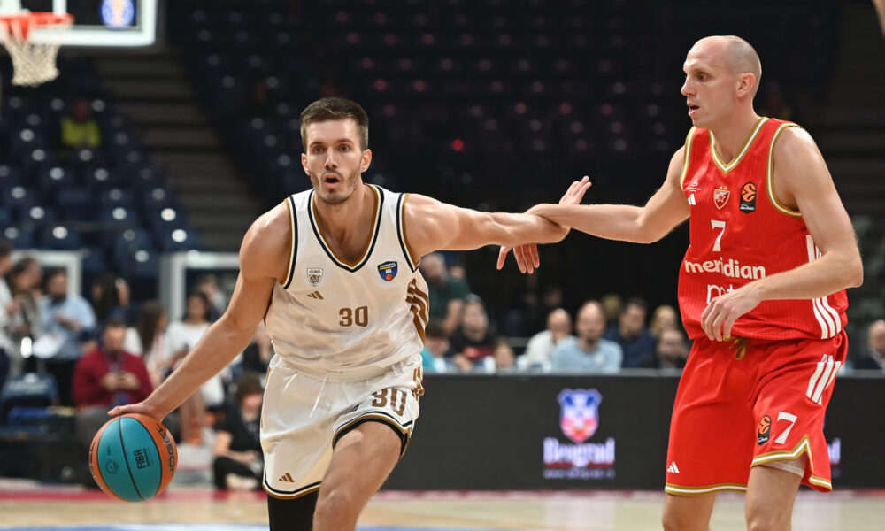 FILIP PETRUSEV, kosarkas Dubaia, na utakmici VTB Lige Superkupa, protiv Crvene zvezde, u Beogradskoj areni. Beograd, 25.09.2025. foto: Nebojsa Parausic Kosarka, VTB Super kup, Crvena zvezda, Dubai