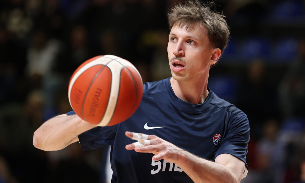 ALEKSA RADANOV kosarkas Srbije na utakmici kvalifikacija za FIBA Svetsko Prvenstvo protiv Svajcarske u hali Aleksandar Nikolic, Beograd 27.11.2025. godine Foto: Ivica Veselinov / MN PRESS KOSARKA, BASKETBALL, KVALIFIKACIJE, SRBIJA, SVAJCARSKA, SWITZERLAND, SERBIA, WORLD CUP QUALIFIERS