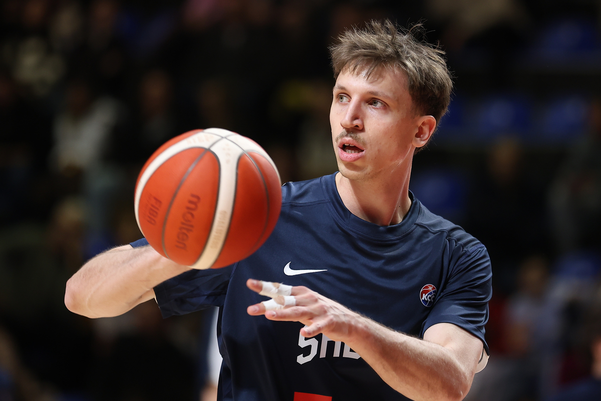 ALEKSA RADANOV kosarkas Srbije na utakmici kvalifikacija za FIBA Svetsko Prvenstvo protiv Svajcarske u hali Aleksandar Nikolic, Beograd 27.11.2025. godine Foto: Ivica Veselinov / MN PRESS KOSARKA, BASKETBALL, KVALIFIKACIJE, SRBIJA, SVAJCARSKA, SWITZERLAND, SERBIA, WORLD CUP QUALIFIERS