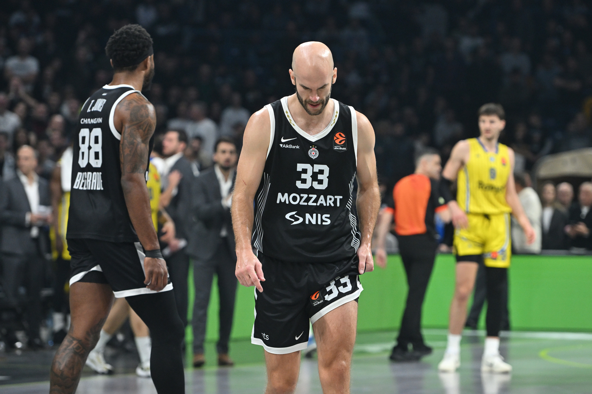 NICK KALATHES Nik Kalates kosarkas Partizana na utakmici Evrolige protiv Makabija Tel Aviv u hali Beogradska arena, Beograd 26.12.2025. godine Foto: Marko Metlas Kosarka, Partizan, Evroliga, Makabi Tel Aviv