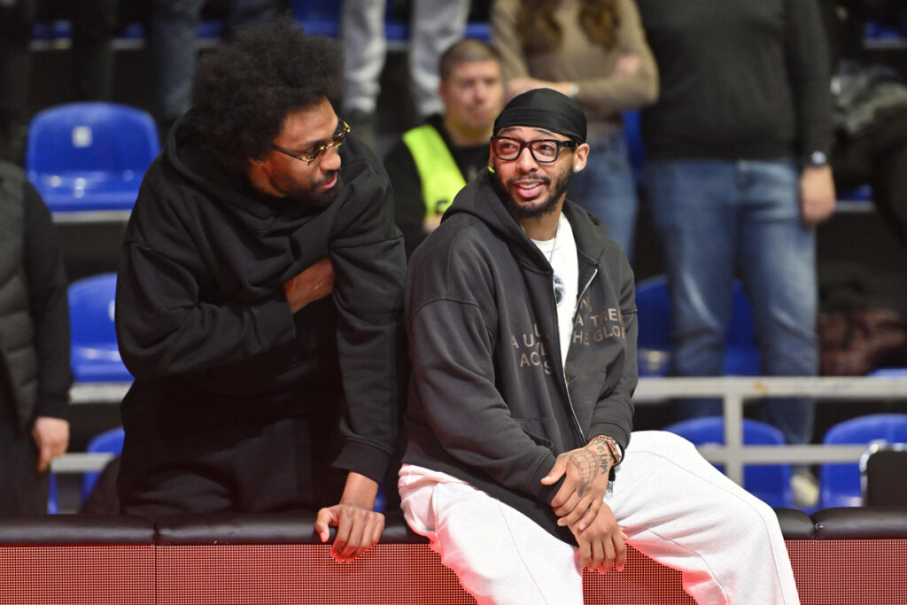 JABARI PARKER Dzabari Parker i CARLIK JONES Karlik Dzons kosarkasi Partizana na utakmici Evrolige protiv Olimpijakosa Pirej u hali Aleksandar Nikolic Pionir, Beograd 14.01.2026. godine Foto: Marko Metlas Kosarka, Partizan, Evroliga, Olimpijakos Pirej