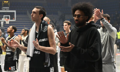 ALEKSEJ POKUSEVSKI i JABARI PARKER Dzabari Parker TUGA kosarkasa Partizana na utakmici Evrolige protiv Olimpijakosa Pirej u hali Aleksandar Nikolic Pionir, Beograd 14.01.2026. godine Foto: Marko Metlas Kosarka, Partizan, Evroliga, Olimpijakos Pirej