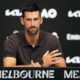 Novak Djokovic of Serbia reacts during a press conference ahead of the Australian Open tennis championship in Melbourne, Australia, Saturday, Jan. 17, 2026. (AP Photo/Aaron Favila)